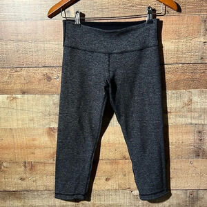 🌻 LULULEMON Wunder Under Crop *Reversible* Black/Gray Heather & Solid Black sz.6